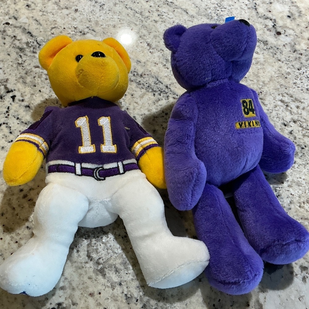 Limited Treasures Vintage Minnesota Viking Plush Bear Randy Moss 84 Culpepper 11